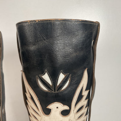 Vintage Thunderbird Cowboy Boots | Tooled Inlays | Mule Ear | 1960s | Men’s 9