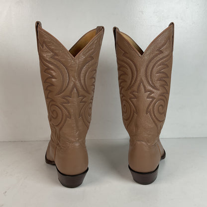 Vintage Panhandle Slim Beige Cowgirl Boots 6.5 B Handcrafted