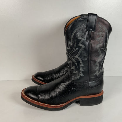Justin Tekno Crepe | Smooth Ostrich Roper Boots | Exotic | USA Made | Men’s 10 D
